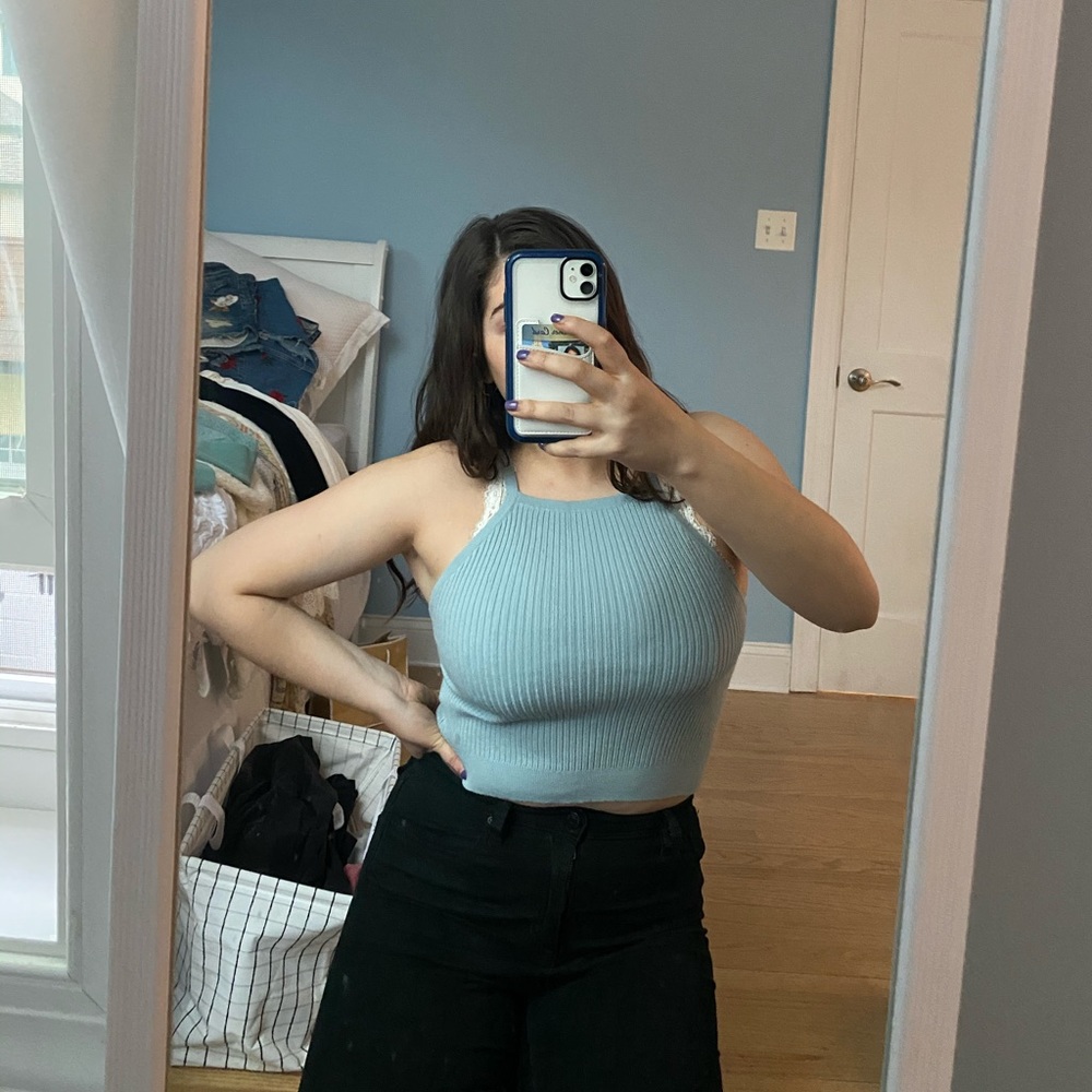 brandy melville high neck knit tank